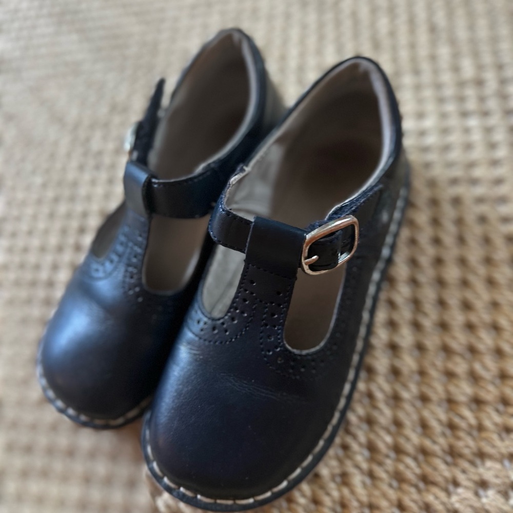 Classic Navy Kids T-Bar Shoes